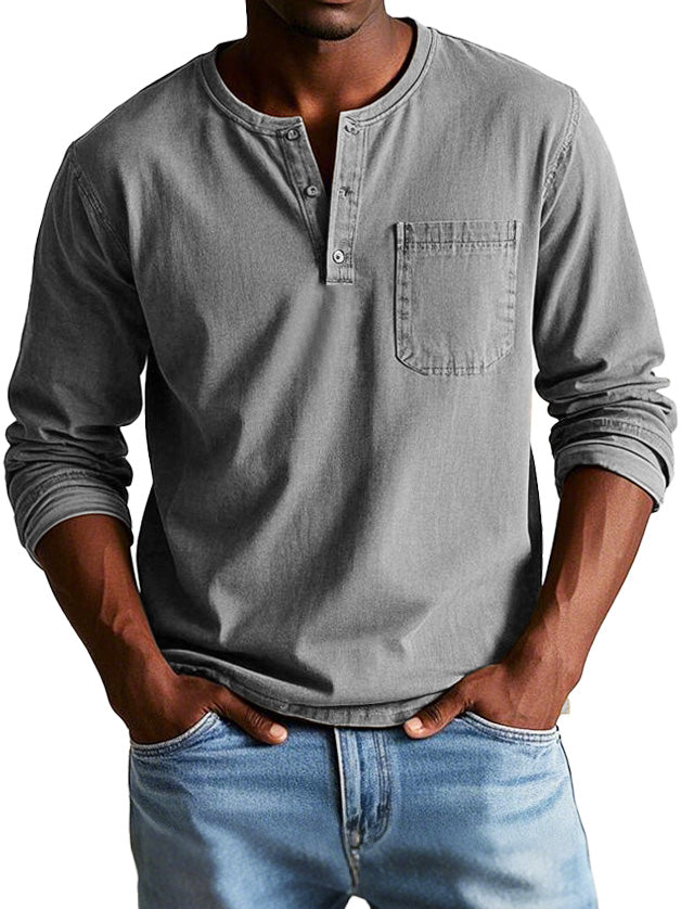 Elliot Long Sleeve Henley Shirt