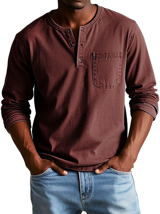 Elliot Long Sleeve Henley Shirt