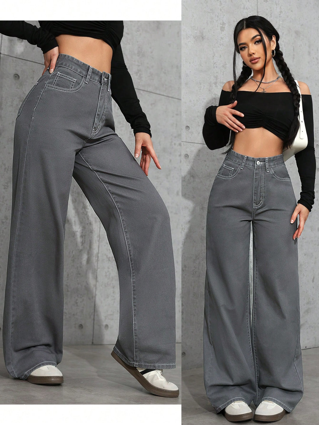 Thea Wide leg denim trousers