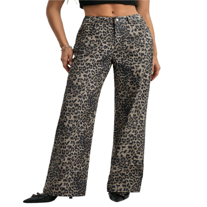 Bella leopard print trousers