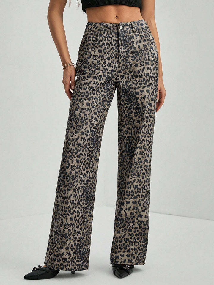 Bella leopard print trousers