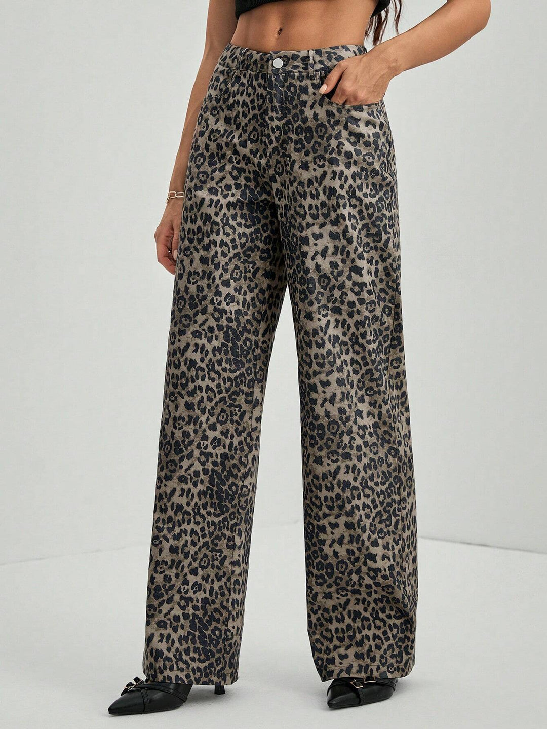 Bella leopard print trousers