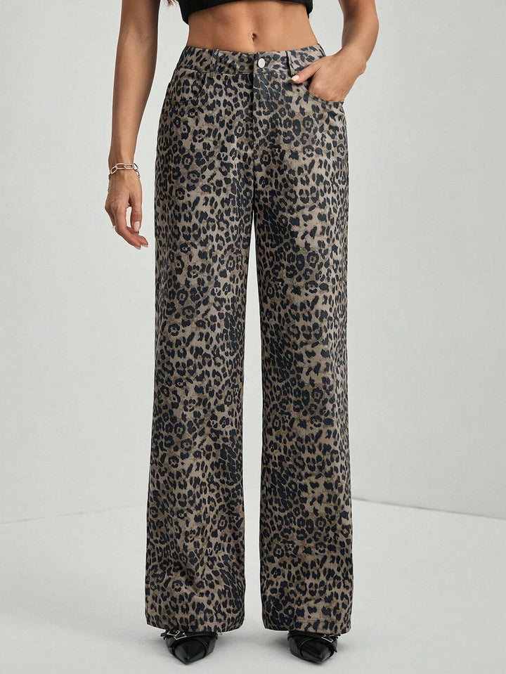 Bella leopard print trousers