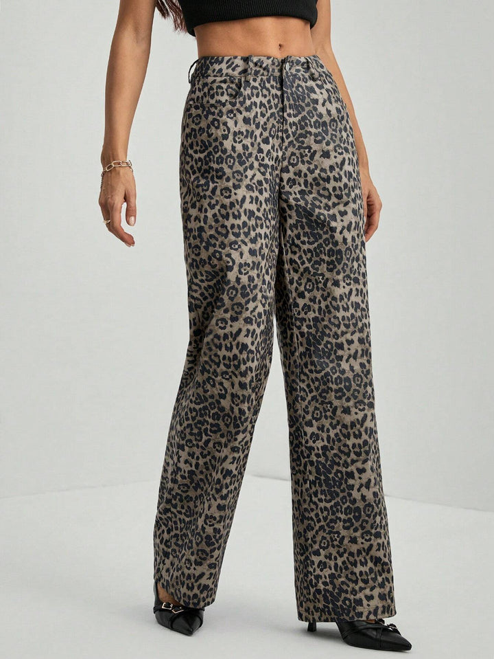 Bella leopard print trousers