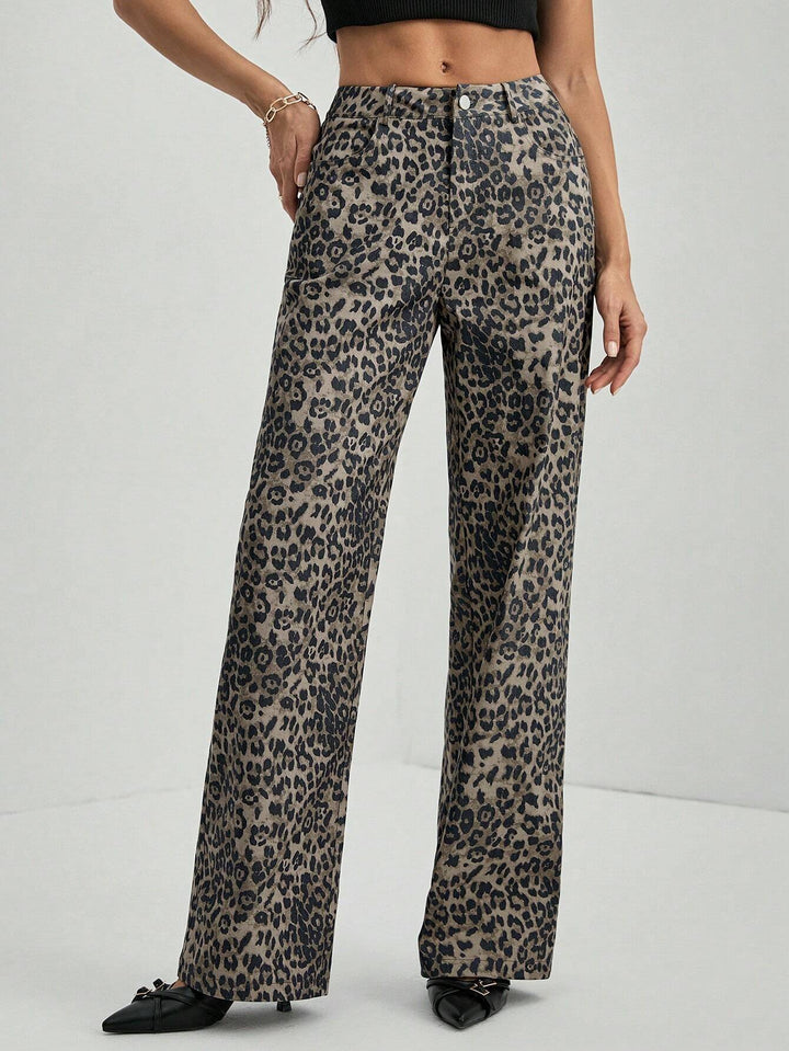 Bella leopard print trousers