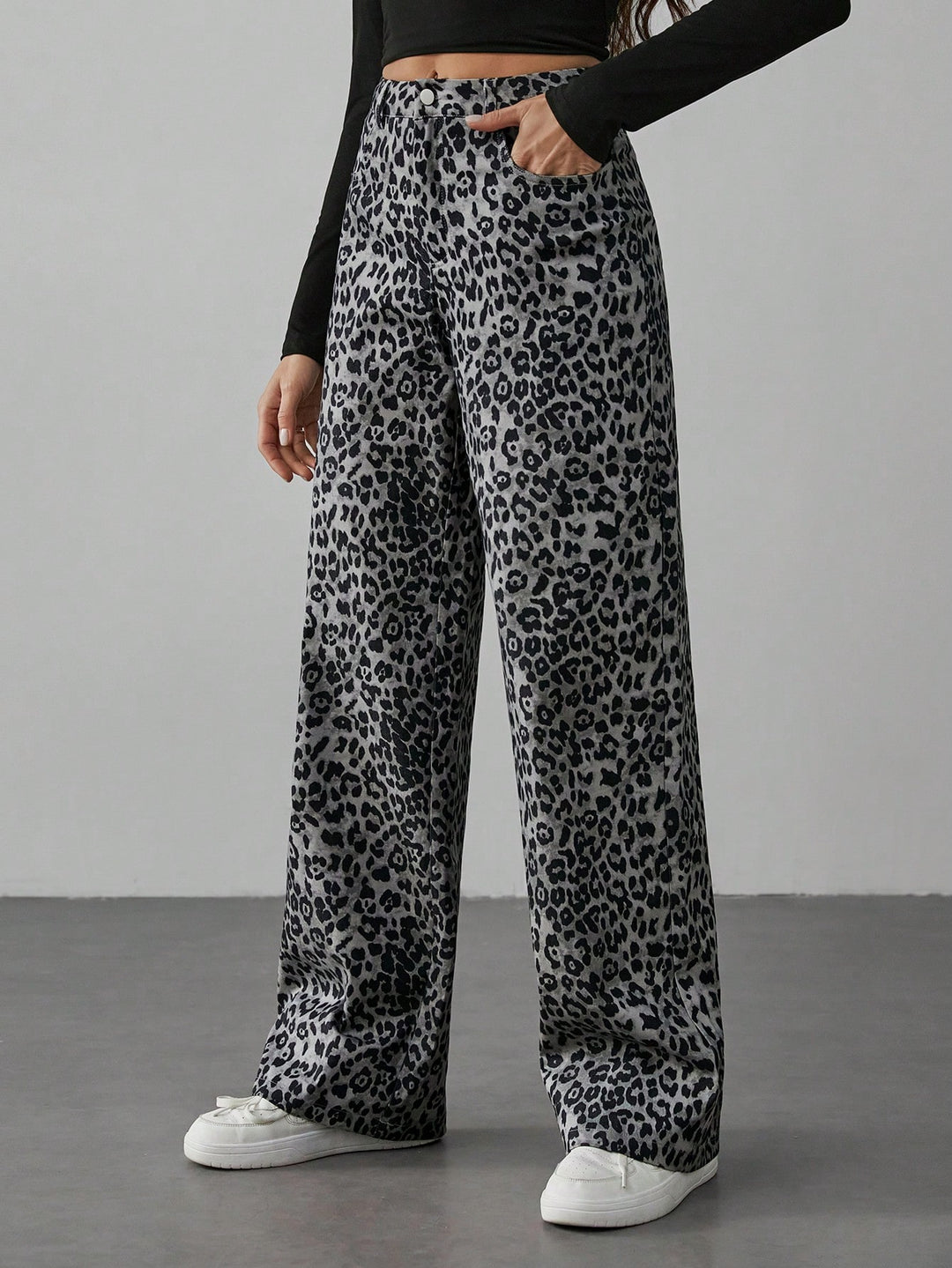 Bella leopard print trousers