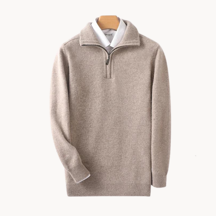 Merino Wool Quarter Zip Sweater