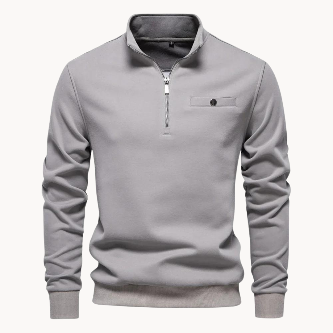 Lamberto Mock Neck Zip Sweater