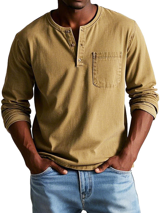 Elliot Long Sleeve Henley Shirt