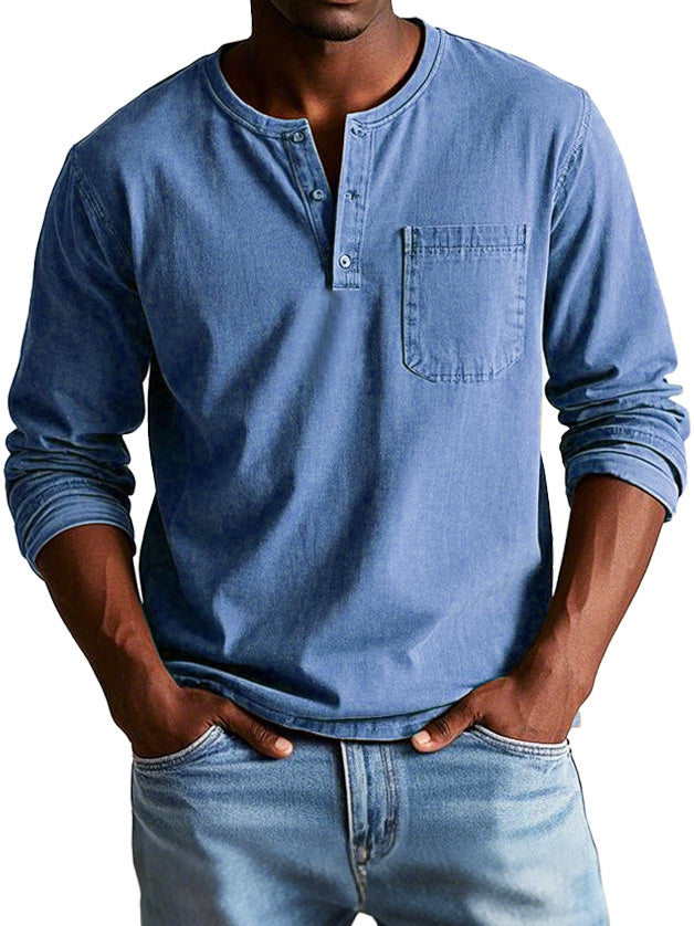 Elliot Long Sleeve Henley Shirt