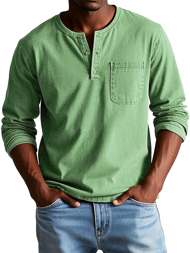 Elliot Long Sleeve Henley Shirt