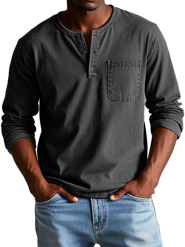 Elliot Long Sleeve Henley Shirt