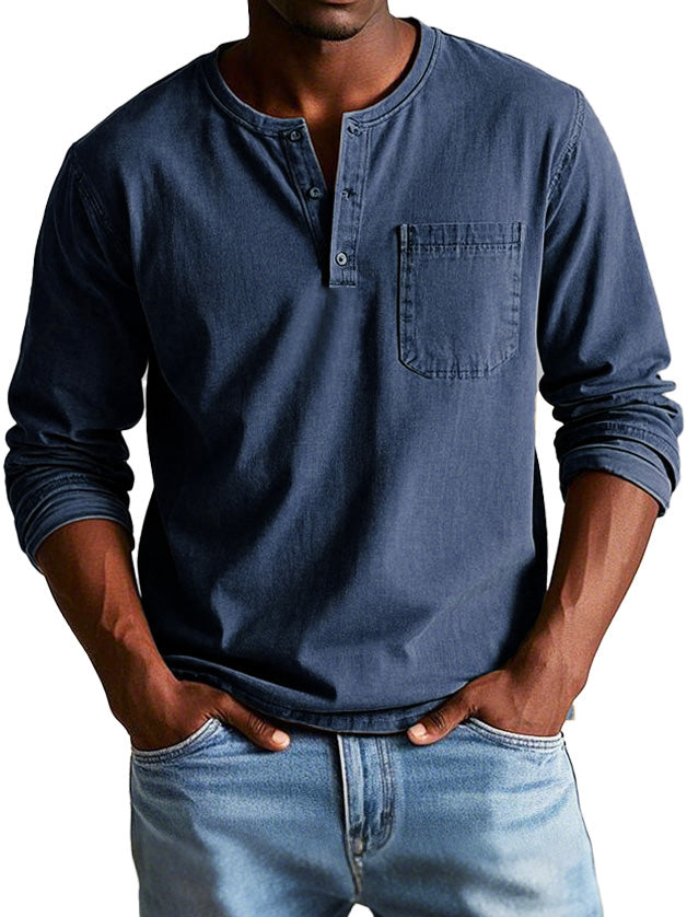 Elliot Long Sleeve Henley Shirt