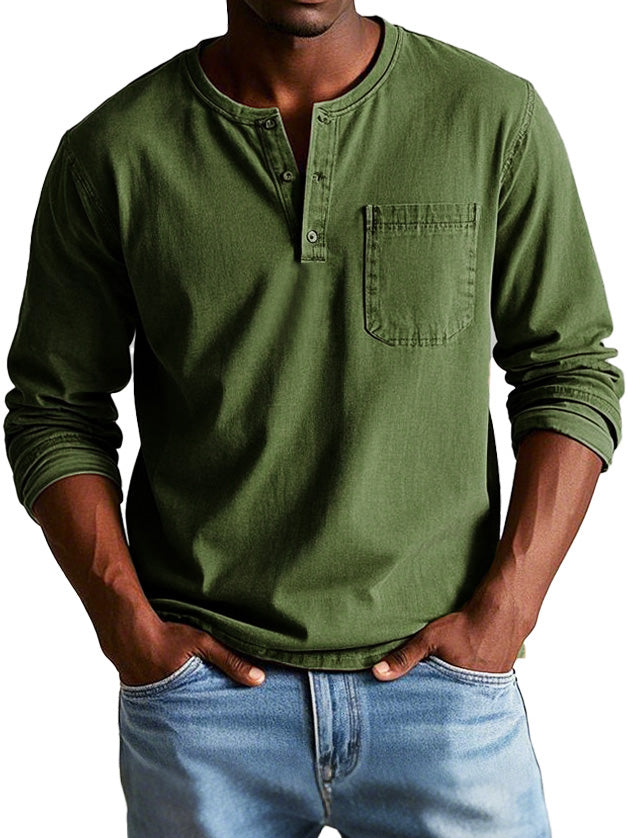 Elliot Long Sleeve Henley Shirt