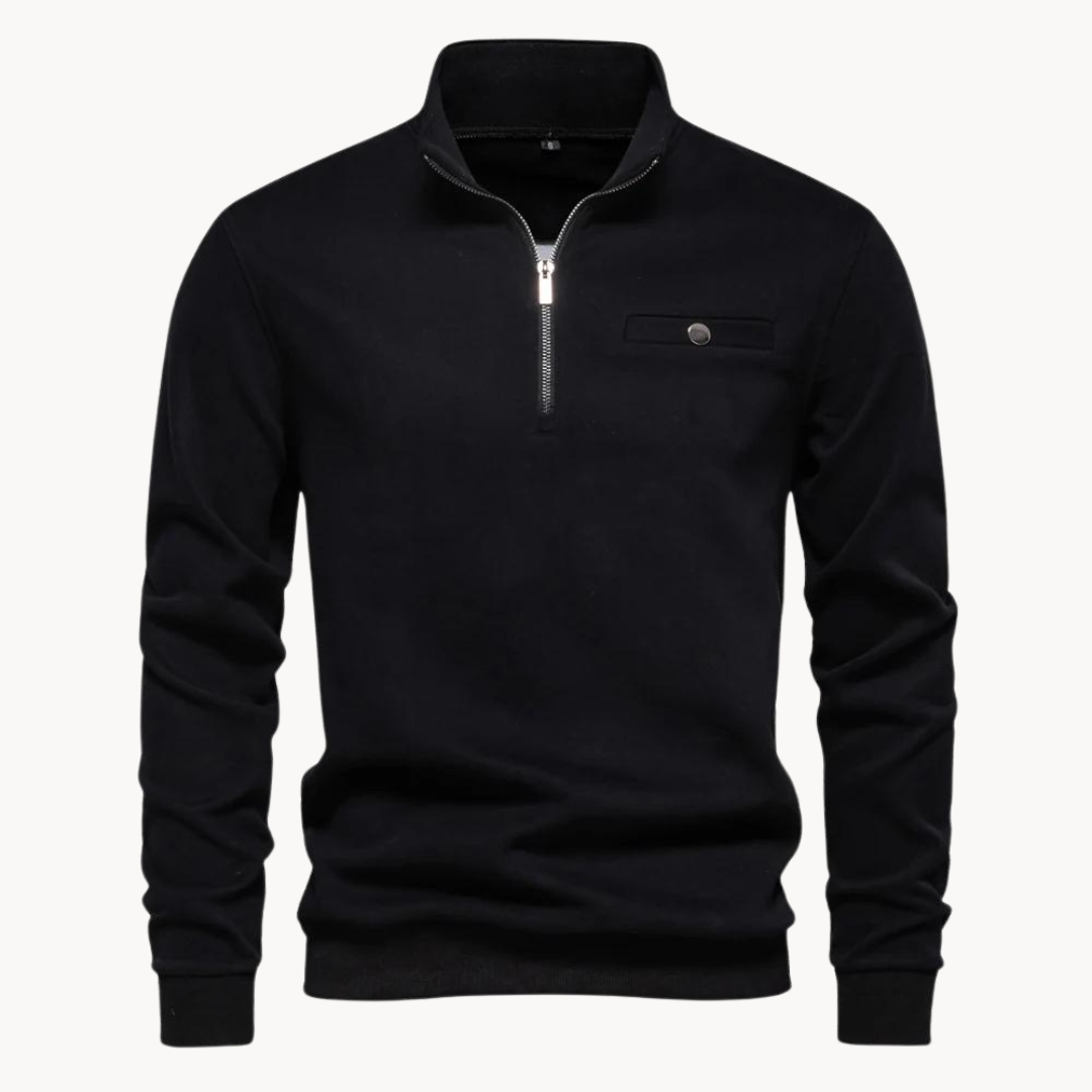 Lamberto Mock Neck Zip Sweater